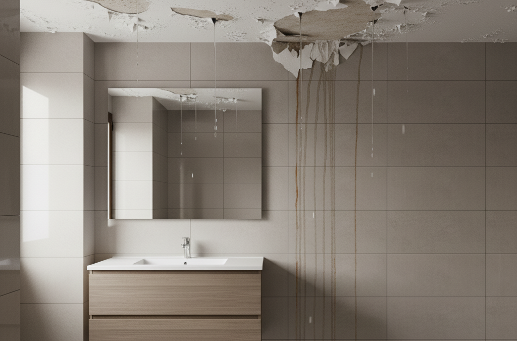 filtración techo baño